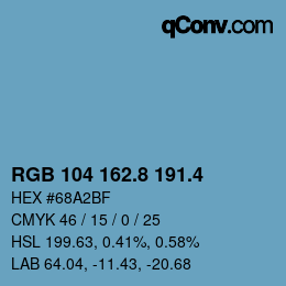 カラーコード: RGB 104 162.8 191.4 | qconv.com
