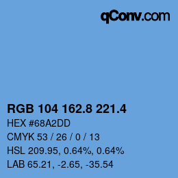 カラーコード: RGB 104 162.8 221.4 | qconv.com