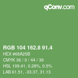 カラーコード: RGB 104 162.8 91.4 | qconv.com