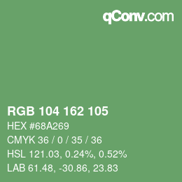 Color code: RGB 104 162 105 | qconv.com