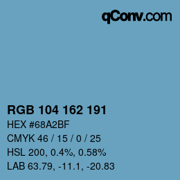 カラーコード: RGB 104 162 191 | qconv.com