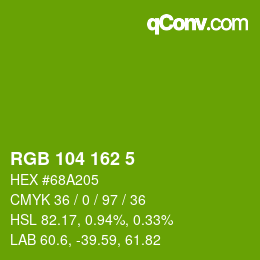 Color code: RGB 104 162 5 | qconv.com