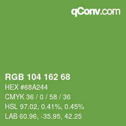 カラーコード: RGB 104 162 68 | qconv.com