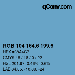 カラーコード: RGB 104 164.6 199.6 | qconv.com
