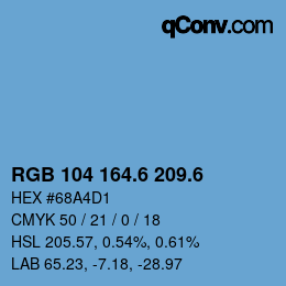カラーコード: RGB 104 164.6 209.6 | qconv.com