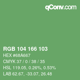 Color code: RGB 104 166 103 | qconv.com