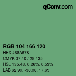 カラーコード: RGB 104 166 120 | qconv.com