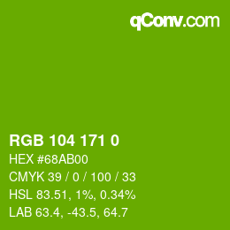 Color code: RGB 104 171 0 | qconv.com