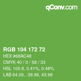 Farbcode: RGB 104 172 72 | qconv.com