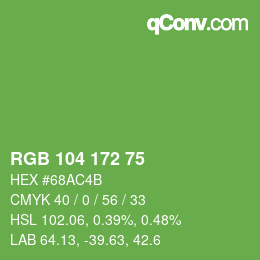 Color code: RGB 104 172 75 | qconv.com
