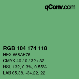 Color code: RGB 104 174 118 | qconv.com