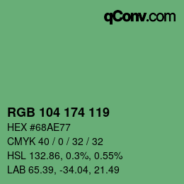 Color code: RGB 104 174 119 | qconv.com