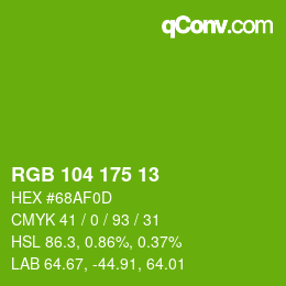 Color code: RGB 104 175 13 | qconv.com