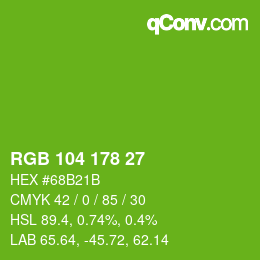 Farbcode: RGB 104 178 27 | qconv.com