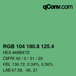 カラーコード: RGB 104 180.8 125.4 | qconv.com