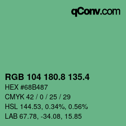 カラーコード: RGB 104 180.8 135.4 | qconv.com