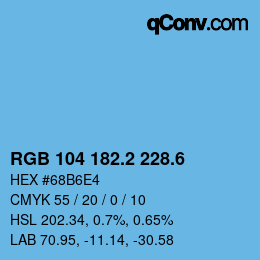 カラーコード: RGB 104 182.2 228.6 | qconv.com