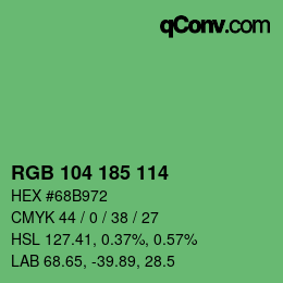 Color code: RGB 104 185 114 | qconv.com