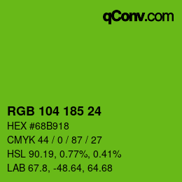 カラーコード: RGB 104 185 24 | qconv.com
