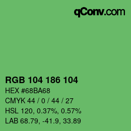 Color code: RGB 104 186 104 | qconv.com