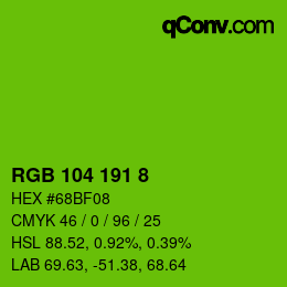 颜色代码: RGB 104 191 8 | qconv.com