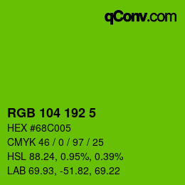 Color code: RGB 104 192 5 | qconv.com