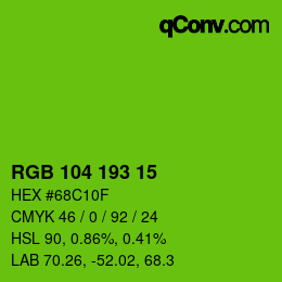 Color code: RGB 104 193 15 | qconv.com