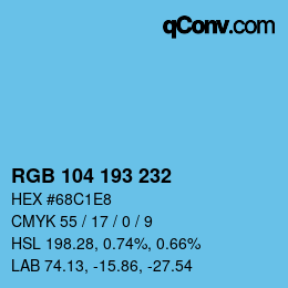 Color code: RGB 104 193 232 | qconv.com