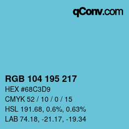 Color code: RGB 104 195 217 | qconv.com
