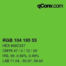 颜色代码: RGB 104 195 55 | qconv.com