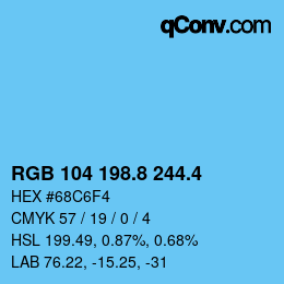 カラーコード: RGB 104 198.8 244.4 | qconv.com