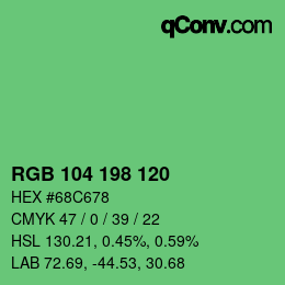 Código de color: RGB 104 198 120 | qconv.com