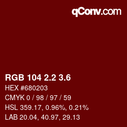 カラーコード: RGB 104 2.2 3.6 | qconv.com