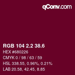 カラーコード: RGB 104 2.2 38.6 | qconv.com