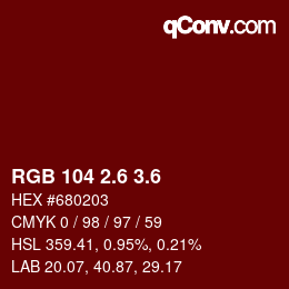 カラーコード: RGB 104 2.6 3.6 | qconv.com