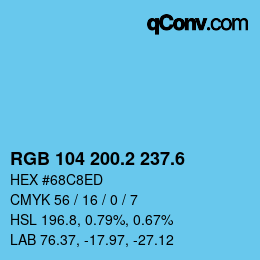 カラーコード: RGB 104 200.2 237.6 | qconv.com
