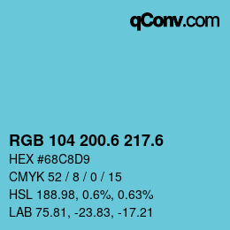 カラーコード: RGB 104 200.6 217.6 | qconv.com