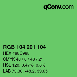 Color code: RGB 104 201 104 | qconv.com
