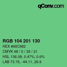 カラーコード: RGB 104 201 130 | qconv.com