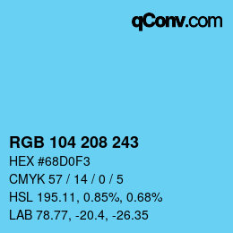 Color code: RGB 104 208 243 | qconv.com