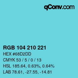 Color code: RGB 104 210 221 | qconv.com