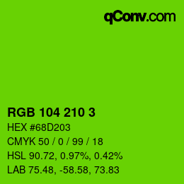 Color code: RGB 104 210 3 | qconv.com