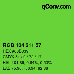 Color code: RGB 104 211 57 | qconv.com