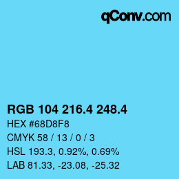 カラーコード: RGB 104 216.4 248.4 | qconv.com