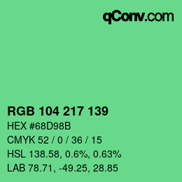 Color code: RGB 104 217 139 | qconv.com
