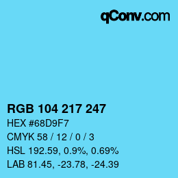 Color code: RGB 104 217 247 | qconv.com