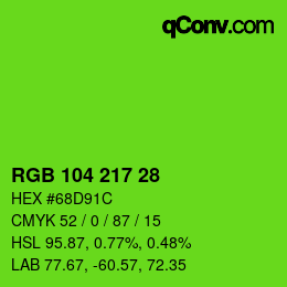 颜色代码: RGB 104 217 28 | qconv.com