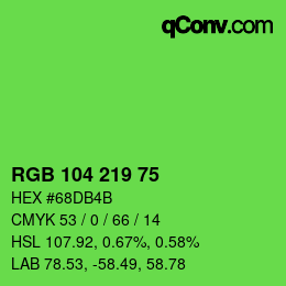 Color code: RGB 104 219 75 | qconv.com