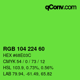 カラーコード: RGB 104 224 60 | qconv.com