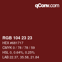 Color code: RGB 104 23 23 | qconv.com